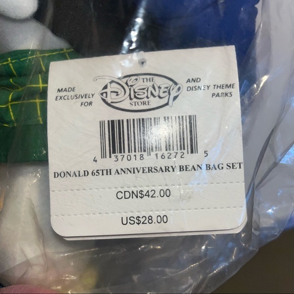 65TH Anniversary Disney Donald‎ Duck Bean Bag Plush - Picture 7 of 14